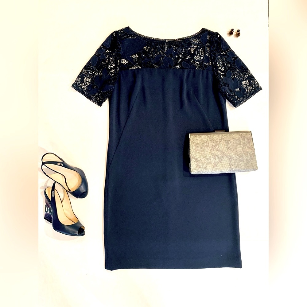 Navy blue lace top dress 👗